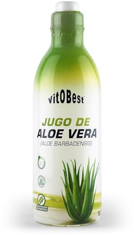 VITOBEST | Plantas Jugo de Aloe Vera | Ayuda a mitigar los pequeños malestares gástricos | Producto libre de aloína y apto para dietas veganas | 1 L
