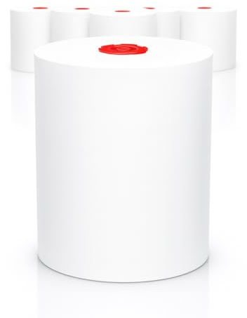 Lot de 6 Rouleaux de Papier essuie-Mains « Premium Tad » - 100 m par Rouleau - Qualité TAD - pour Distributeur de Serviettes Blanc Cosmos, 1 Set