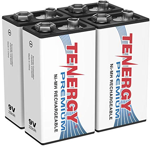 4 pcs of Tenergy Premium 9V 200mAh NiMH Rechargeable Batteries