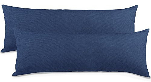 aqua-textil Classic Line Baumwoll Kissenbezug 2er-Set 40 x 145 cm dunkel blau Seitenschläferkissen Bezug Kissenhülle. Kopfkissenüberzug. Pillowcase. Bettkissen. Kopfkissenbezug. Reißverschluss