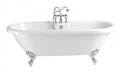 Casa Padrino Jugendstil Badewanne freistehend Weiß Modell He-BAB 1495mm - Freistehende Retro Antik Badewanne Barock Stil