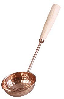 eliga Louche avec pavillon en cuivre et manche en bois