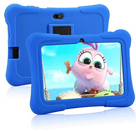 PRITOM Kids Tablets 7 Inch, WiFi Tablets for Children, Android 13, 32GB ROM,512GB Expand, Toddler Tablet, BT, Dual Camera, Parental Control,Kids Software Pre-Installed for Educating, Gaming（Dark Blue）
