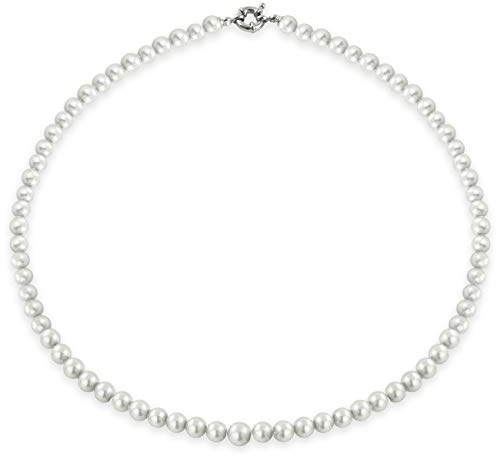 inSCINTILLE Collar de Perlas para Mujer con Cierre de Plata (Blanco, 0.4)