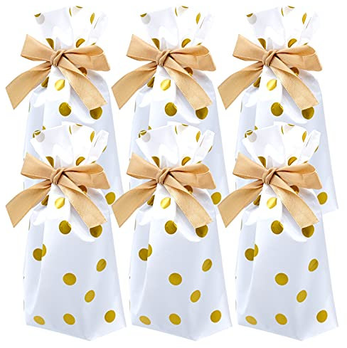 JJQHYC 50 Stück Goldene Bonbonstüten mit Kordelzug - Süßigkeitenbeutel, Bonbon Geschenktüten Klein für Hochzeit, Geburtstag, Weihnachten, Baby-Shower