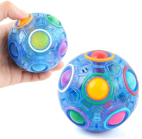 zalati Magic Rainbow Ball Puzzle Fidget Speed Cube Relleno de Juguetes educativos para Todas Las Edades - Azul
