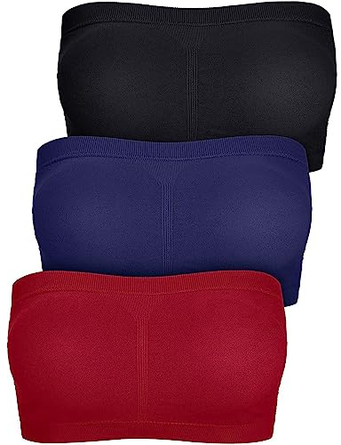 FULIER Reggiseno a Fascia Donna Reggiseno Imbottito Senza Spalline Reggiseno Bandeau Morbido Reggiseno Senza Cuciture Elastico Reggiseno a Fascia Reggiseno a Tubo, S