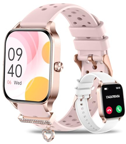 Orologio Smartwatch Donna, 1,85 Smart Watch con Effettua/Risposta Chiamate, 100+ Modalità Sportive, Contapassi, Monitoraggio Sonno, Cardiofrequenzimetro, Fitness Tracker per Android & iOS, Oro Rosso