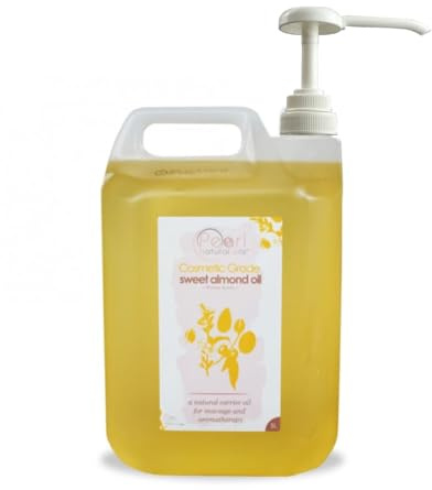 Cosmetic Grade Sweet Almond Oil GMO free, Vegan, 5 litres with Pump