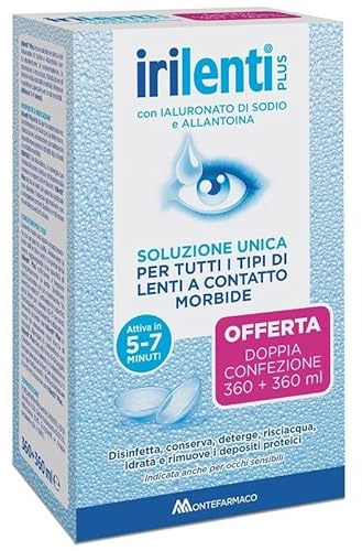 SOLUZIONE UNICA PER LENTI A CONTATTO IRILENTI 2 PEZZI DA 360 ML