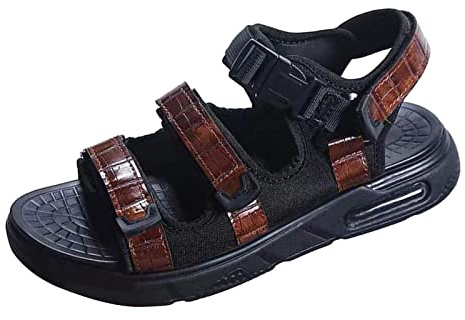 Sandalias para hombre ancho abierto para diabéticos, zapatos de salud, pantuflas de piel, cómodas sandalias de plataforma, sandalias ergonómicas, calados, zapatos de verano, antideslizantes, sandalias