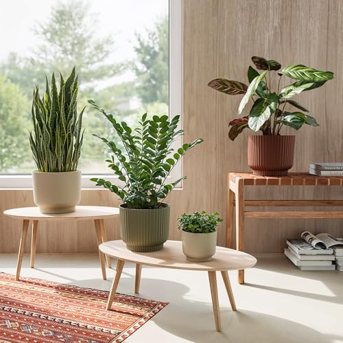 Artevasi Vaso per Piante Miami Wavy 20cm Crema – Elegante Vaso Decorativo con Finitura Opaca e Struttura ondulata – Vaso Moderno in plastica Riciclata