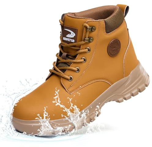 Botas de Seguridad para Hombre Mujer Impermeable Ligeras Zapatos de Seguridad con Punta de Acero Antideslizante Botas de Trabajo Cómodos Zapatillas Trabajo