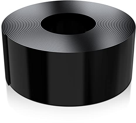 Forever Speed gräskant, PE, på rulle, slät plast, rabattinfattning, gräsmattebegränsning, rabattkant, svart, 25 m x 10 cm (L x H)