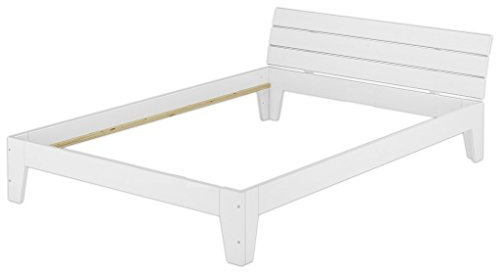 Einzelbett Futonbett 120x200 Massivholz Kiefer Bettgestell Futon Bett Holzbett Weiß 60.54-12 W oR
