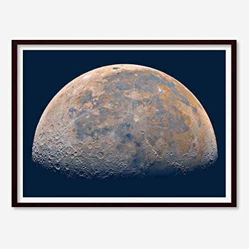 Astrography Kunstdrucke The Gibbous Moon - Poster Weltall Deko für Büro, Wohnzimmer, Schlafzimmer - Geschenk zum thema Space, NASA und Astronomie (100 x 70 cm)