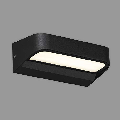 BRILONER Leuchten - LED Außenleuchte, Außenlampe, Außenwandlampe, IP44, 8 Watt, 900Lumen, 4.000 Kelvin, Schwarz, 142x83x52mm (LxBxH), 3036-015