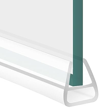 jackfru Duschdichtung 200cm, Dichtung für 6mm Glastür Duschwand, PVC Ersatzdichtung für Dusche, Wasserabweisende Duschdichtung oder Duschkabinen-Dichtung (U-förmig 10mm)