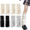 Ninnyi 4 Pairs Ribbed Knit Leg Warmers Ladie, Grey White Black Leg Warmer Kids