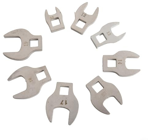 WIIYENA 8Pcs 3/8In Crowfoot Crowsfeet Crows Foot Spanner Wrench Set 10 to 19mm Metric Foot Open End Spanner Metric