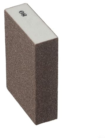 Honseadek Lot de 4 blocs d'éponge de ponçage à grains 60/80/120/240 pour bois, plastique, cloison sèche – Papier de verre réutilisable ou sec avec tampon en mousse flexible, grains assortis (80#)