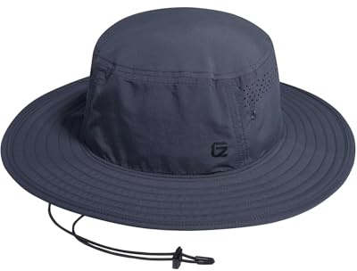 GADIEMKENSD Chapeau Bob de Protection UV, Chapeau à Large Bord pour la Pêche et la Randonnée, Respirant, Séchage Rapide, Cooling Safari, Chapeau de Soleil Bonnie Résistant à l’Eau. Gris Foncé