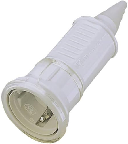 Mennekes (Unternehmen) 10751 Schuko-Stecker mit Tülle und Deckel, IP 44 Schutz, 2P + E POLE, 16 A, 230 V, grau, Grey