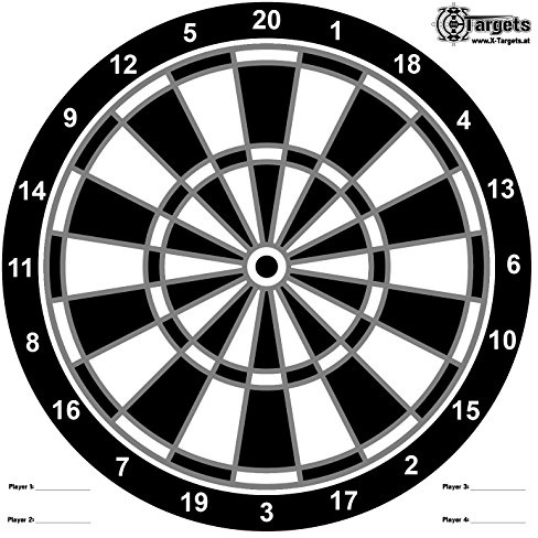 X-Targets målskiva Dart/Format: 50 x 50 cm/papper 120 g/m² 100 Stück