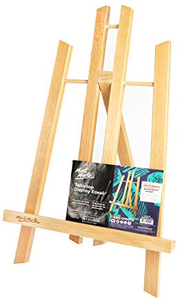 Mont Marte kleine Tischstaffelei aus Buchenholz – Small – Kompakte Staffelei – Holzstaffelei zum Präsentieren von Leinwänden und Keilrahmen bis 30 cm