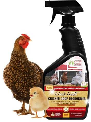 Coop Care Chick Fresh - Odor Control Spray for Backyard Chickens. Eliminator of Chicken Coop & Brooders Odor & Ammonia! 24 oz Poultry Spray Bottle Poultry Supplies from