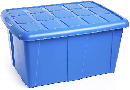 PLASTIC FORTE, Caja de almacenamiento, AZUL REAL, 60 litros, sin ruedas