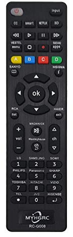 MYHGRC Remplacement de telecommande Universelle pour LG/Samsung/Sony/Toshiba/Sharp/Hitachi/TCL/Sanyo/Philips/Panasonic Smart TV -Configuration Facile de télévision