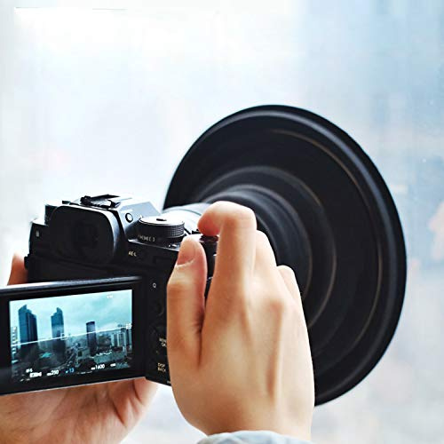 STSEETOP Camera Lens Hood Collapsible Reversible Filter Thread Rubber Digital Hood DSLR Cap Shade (For 70-90mm Lens)