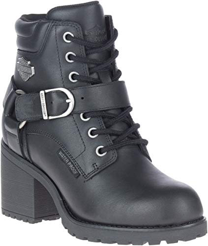 Harley-Davidson Women's Howell 5 Lace Leather Motorcycle Casual Boot Motorcycle Boot, Black, 8