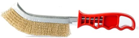 Saraoriginalshop Spazzola in Metallo, Ottone Rivestito, Acciaio Inox, Filo Ritorto, 1 Pezzo