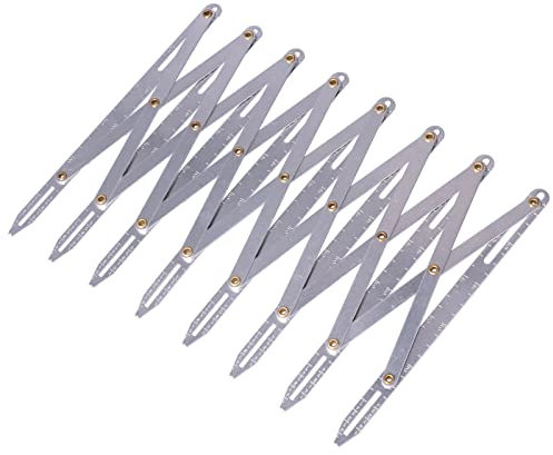 Yosoo Health Gear Aluminum Sewing Gauge, Buttonhole Spacer Button Holes Seam Guide Ruler Expanding Sewing Gauge Multifunctional Anti Rust DIY Curtain Accessories for Household