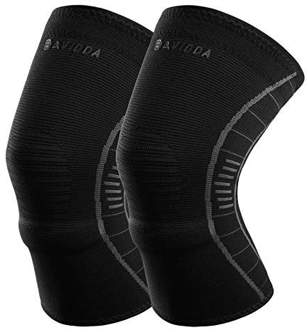 AVIDDA Knee Support 2Pack, Knee Brace with Upgraded Patella Gel Pad, Medical Grade Non-slip Compression Knee Sleeve for Running Sports Gym Joint Pain Relief Arthritis ACL Injury Recovery