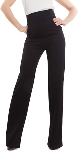 Toocool Pantaloni Donna Vita Alta Campana Zampa Elefante Elasticizzati VB-532 [M,Nero]