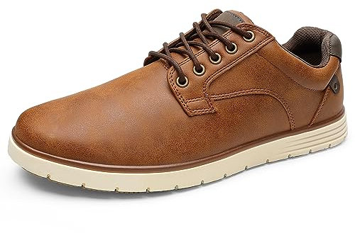 festooning Men's Casual Dress Shoes Loafers for Men Casual Sneakers Shoes Lace Up Comfortable Oxfords Slip-on with Non-Slip Rubber Sole Brown Size 11