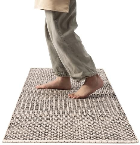 HOMELEVEL Küchenteppich waschbar rutschfest - Küchenläufer 60x180cm - Teppich Küche - Küche Teppich - Küchenmatte Teppichläufer - Läufer Küche Flur - Grau