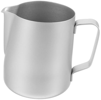HOMSFOU Household Stainless Steel Milk Frother Pitcher for Coffee Art Capacity Easy to Clean for Home Use