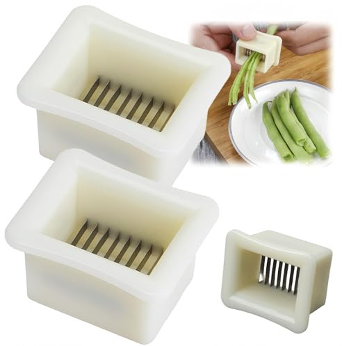 2pcs St/ainless St/EEL Runner Bean Slicer & Frencher Tool - Manual Kitchen Gadget for Green & Long Beans,Vegetable Fruit Cutter,Stringer Shredder with Stem Remover for Cooking Prep,Kitchen Tools