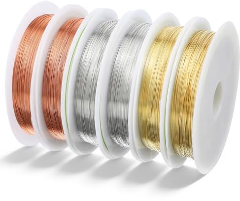 Molain 26Gauge Copper Wire for Jewelry Making, 0.4mm Soft Beading Wire 15 Meters Per Roll for Bracelets Rings Earrings Wire Wrapping Crafts