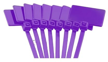 Cable Zip Tie Wire Zip Ties Self-Locking Plastic, Cable Tag Labels Self-Locking Ties 100PCS Multicolor 4x150mm(Purple)