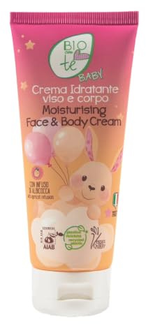 BABY BIOCONTÈ Organic Baby Face Body Cream Vegan 100ml Made in Italy | 98% natural ingredients, apricot infusion, aloe juice, sunflower oil & almond oil, dermatologically tested