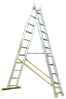11 Rung 2 Section Combi All-in-One Extension Ladder & Double Sided Step Ladder