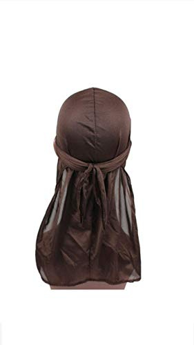 Durag Headwraps Wide Straps Bandana Hair Loss Turban Hat Silky Durag, Premium Silk Du Rags for Men & Women, Breathable Cap Wrinkle Free Satin, Long Tail Durag for Women Men Hip-hop Everyday