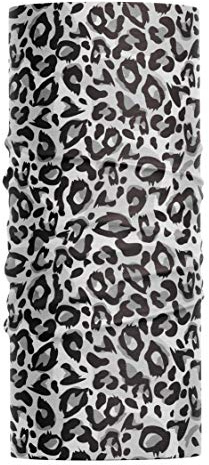 Headwear Animal Fur Print Snood - Multifunctional Outdoor Sports Fashion Bandana Headband Neck Gaiter Men Women Kids - Face Covering Balaclava, Snow Leopard