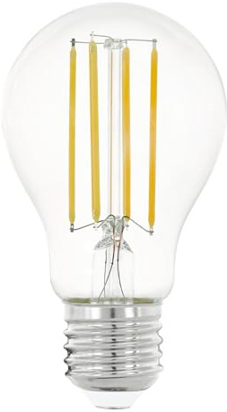 EGLO E27 LED-lampa, glödlampa klassisk, ljuskälla för retrobelysning | 8 Watt (motsvarar 75 Watt), 1055 Lumen, varmvit, 2700 K, Edison A60, Ø 6 cm
