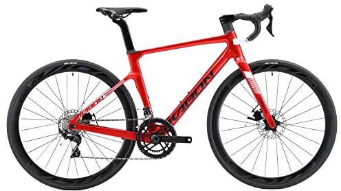 KABON Bicicletta da strada in carbonio, Bicicletta da strada con telaio in fibra di carbonio 700C con freno a disco Ultegra R8000 Bicicletta da corsa per uomini e donne